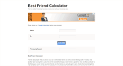 Desktop Screenshot of friend-calculator.com